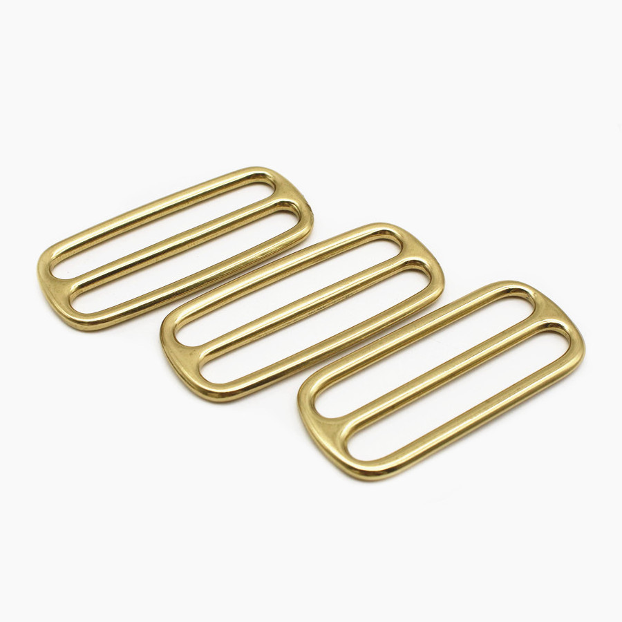 Handbag Hardware Supplies Solid Brass Triglide Buckle Slides 50MM Bag Buckle 2 Inch  Metal Slider Adjustable Buckle