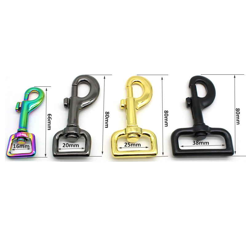 Good Quality Bags Hardware Customized Size 15mm/20mm/25mm Zinc Alloy Strong Metal Hooks Swivel Dog Hook For Pet Leashes