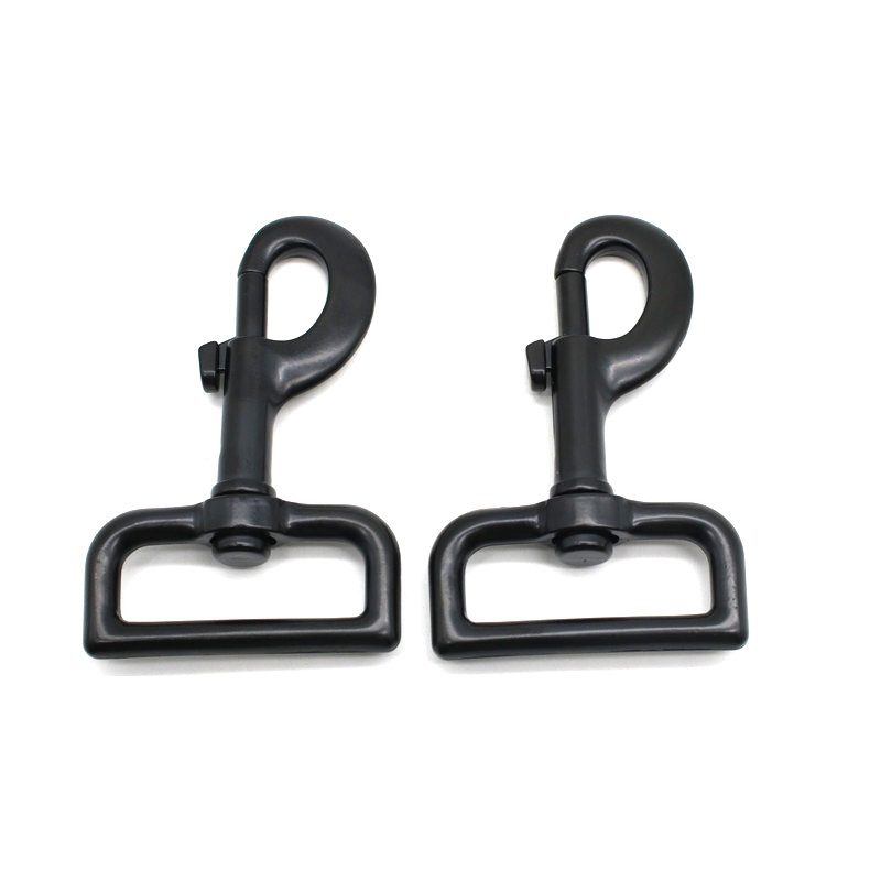 38mm Pet Hardware Zinc Alloy Metal Lobster Clip Hooks Black Swivel Snap Hook For Pet Leash