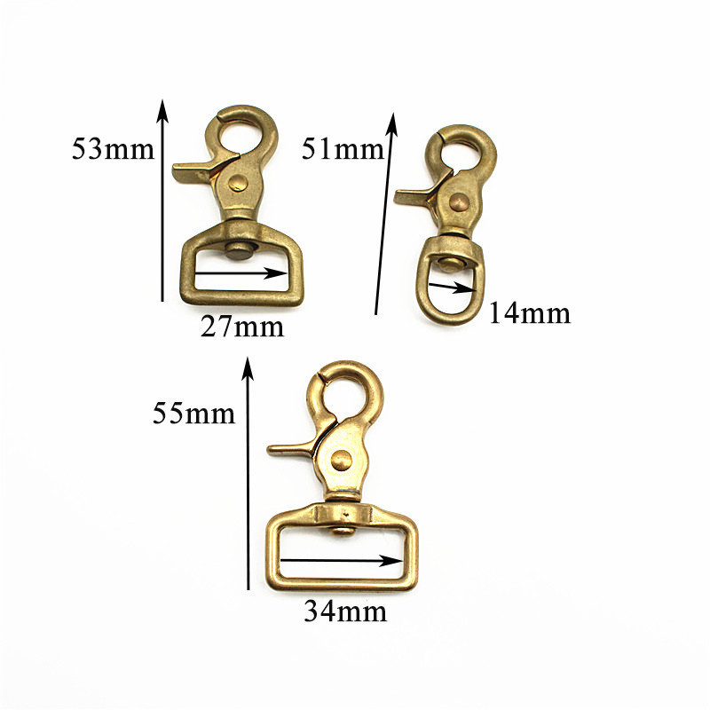 Heavy Duty Dog Leash Hook Solid Brass Swivel Snap Hook For Biothane Dog Leash