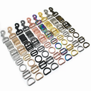 Dog Collar Hardware Set Adjuster Slide Buckle D Ring 25mm Gold Metal Quick Release Buckle Swivel Snap Clasp Hook