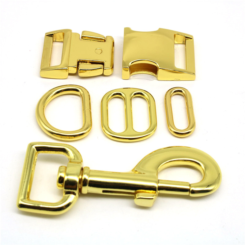 Dog Collar Metal Buckle 10/15/20/25/38mm High Quality Pet Collar Metal Hardware Rose Gold Side Release Buckle