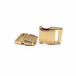 Zinc Alloy Iron Material Gold Color Strong Rings Side Release Metal Buckle Metal Hooks For Tactical Dog Collar