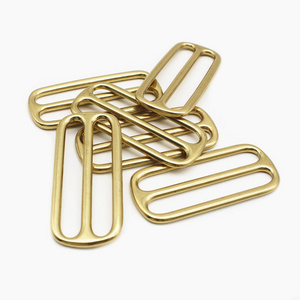 Handbag Hardware Supplies Solid Brass Triglide Buckle Slides 50MM Bag Buckle 2 Inch  Metal Slider Adjustable Buckle