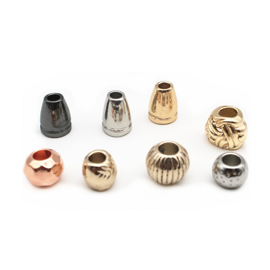 Zinc Alloy Plated Cord Spring Toggle Stopper Design Metal New Cord End with Embossed For Clothing