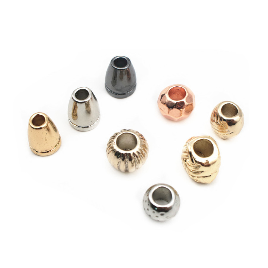 Zinc Alloy Plated Cord Spring Toggle Stopper Design Metal New Cord End with Embossed For Clothing