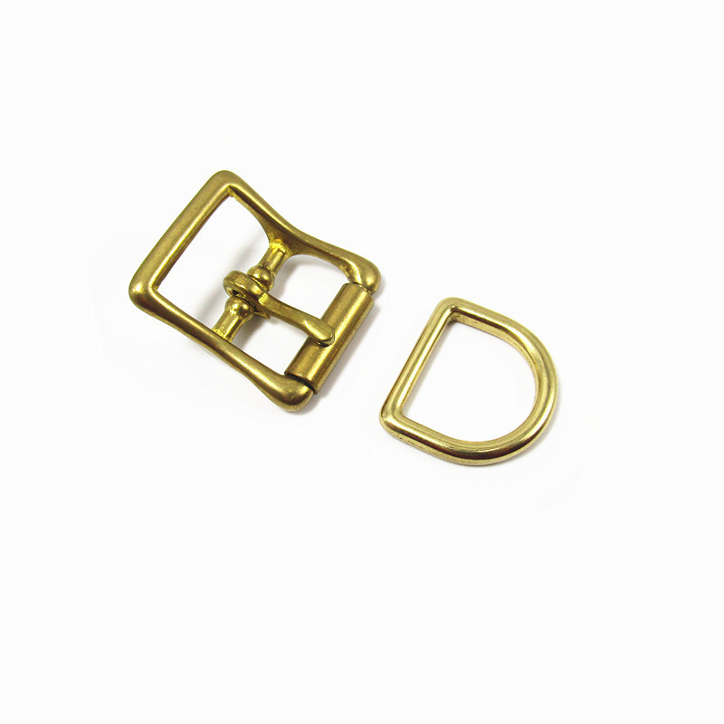 Brass Roller Buckle Single Pin Middle Center Bar Buckle Brass buckle Dog collar hardware