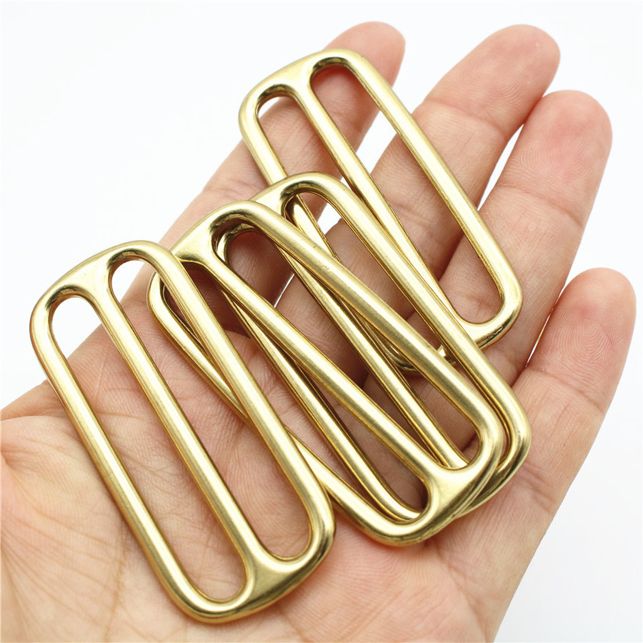 Handbag Hardware Supplies Solid Brass Triglide Buckle Slides 50MM Bag Buckle 2 Inch  Metal Slider Adjustable Buckle