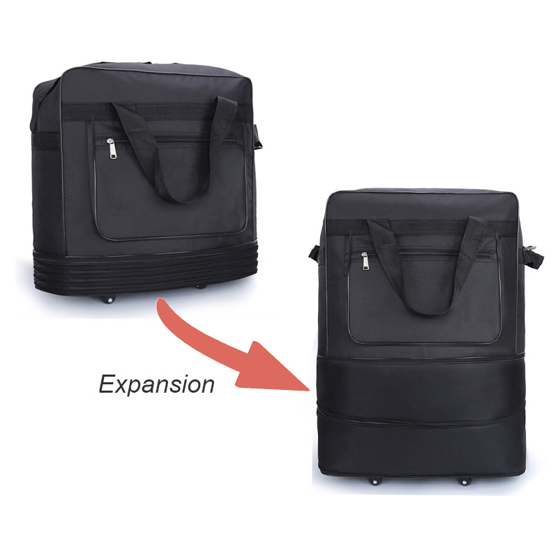 High quality Large expandable rolling wheel luggage Outdoor overnight Sport tote folding travel Duffel bag