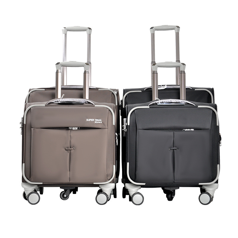 Wholesale fashion nylon fabric cabin case 5 wheels pilot men women trolley luggage