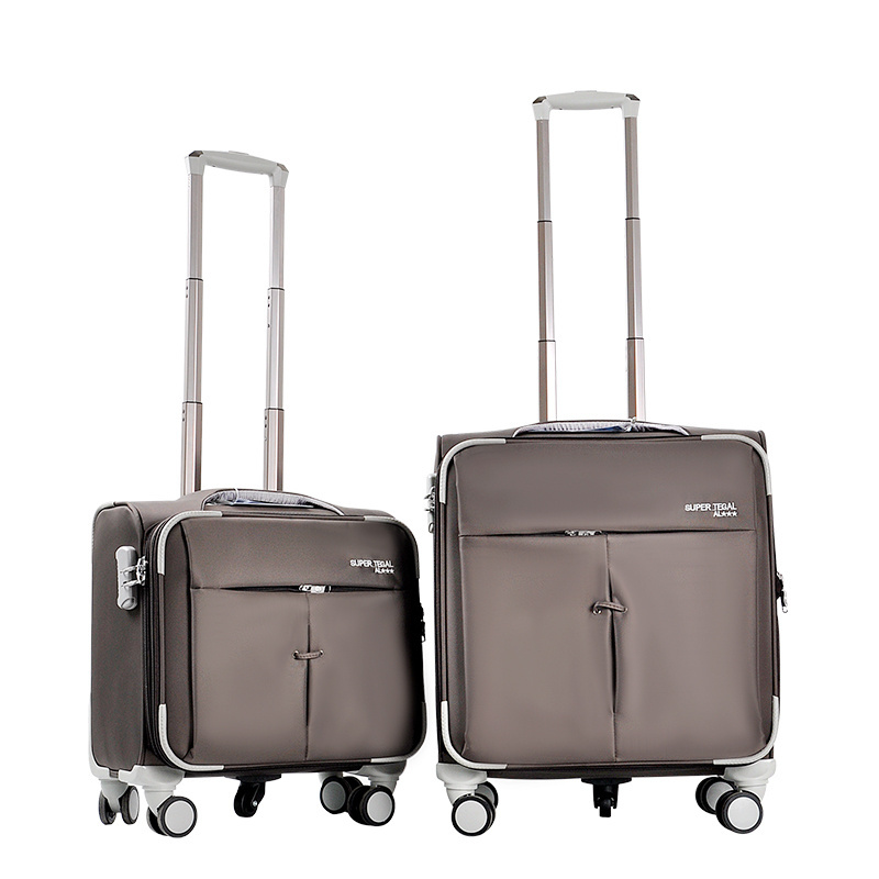 Wholesale fashion nylon fabric cabin case 5 wheels pilot men women trolley luggage