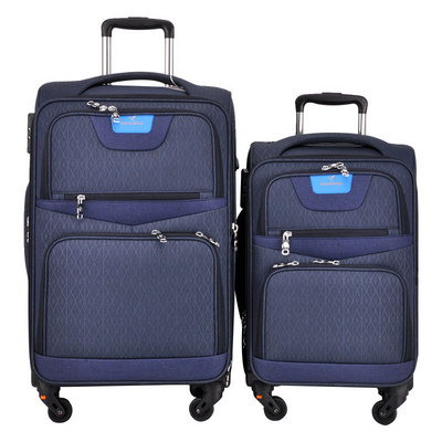 Hot selling 20"24"trolley luggage set expandable polyester travel luggage removable spinner wheels suitcase carry on luggage