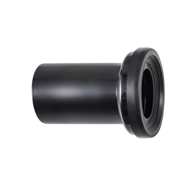 Drainage Drain Pipe with Seal Rubber, Discharge Bend Pipe Plastic HDPE Concealed Cistern Toilet Straight Black