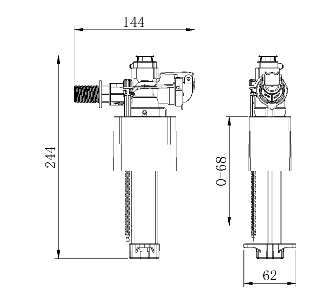 Water saving flush volume adjustable concealed cistern toilet fill valve