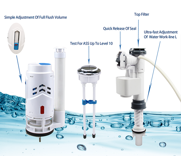 ceramic fittings mechanism flush valve seal for dual-flush toilets