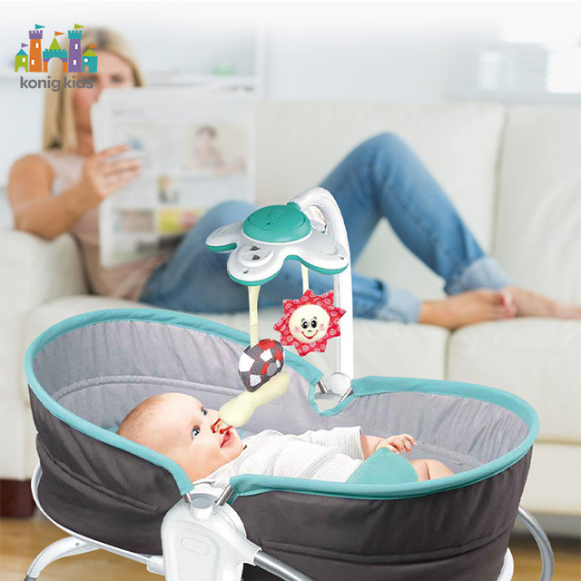 Konig Kids New Product Electric Baby Swing With Hanging Toys Infant Rocker Napper Chair Baby Swing Chair With Music And Lights