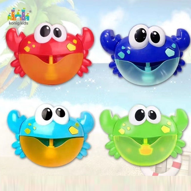 Konig Kids Fun Toys Summer Plastic Bubble Crab Animal Play Water Making Bubble Bath Toy For Baby