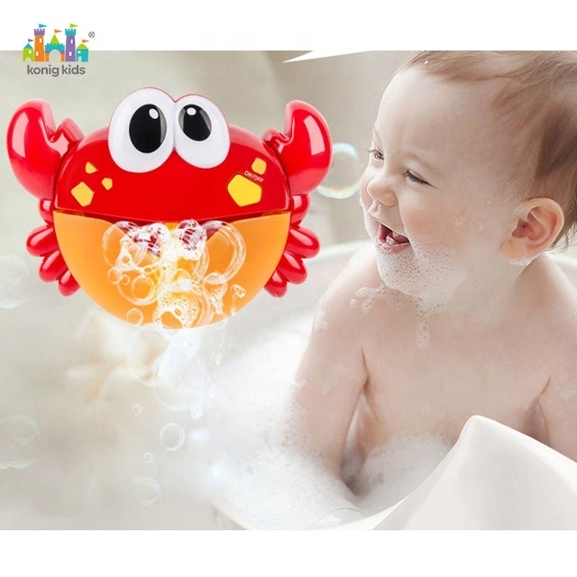 Konig Kids Fun Toys Summer Plastic Bubble Crab Animal Play Water Making Bubble Bath Toy For Baby