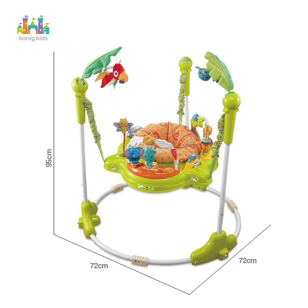 Konig Kids Jungle Baby Bouncer Toys Chair With Music Baby Jumper Activity Center Wheels Baby Toddler Walker