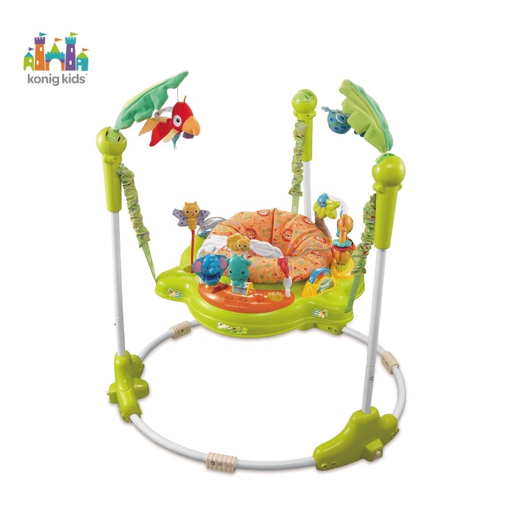 Konig Kids Jungle Baby Bouncer Toys Chair With Music Baby Jumper Activity Center Wheels Baby Toddler Walker