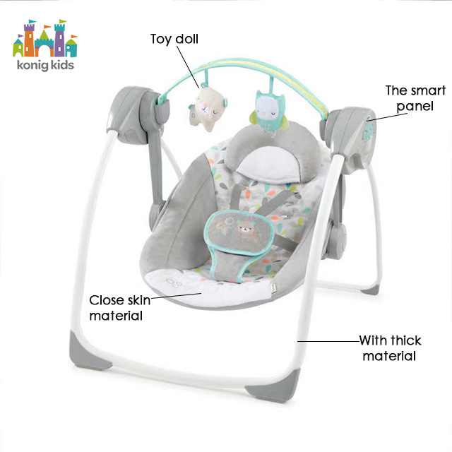 Konig Kids Hot Selling Electric Baby Swing Automatic Hands-Free Baby Bouncer Seat BRocker Chair Baby Swing