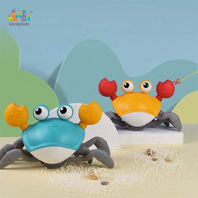 Konig Kids Summer Popular Plastic Crawling Crab Toys Baby Bathtub Beach Windup Bath Toy