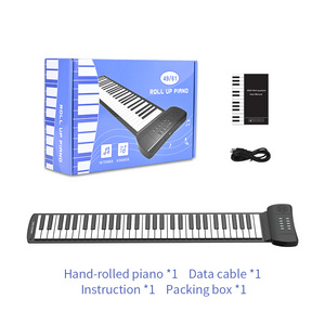 61Keys Roll Up Piano Folding Portable Keyboard Mini Electronic Hand Piano Music Gifts Educational Toys for Digital Beginner Pia