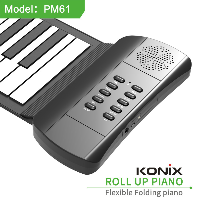 61Keys Roll Up Piano Folding Portable Keyboard Mini Electronic Hand Piano Music Gifts Educational Toys for Digital Beginner Pia