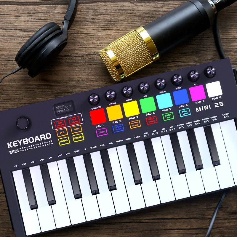 New Good Quality 25 Key Midi Keyboard Controller Digital Music Mini Piano M Audio Midi Keyboard