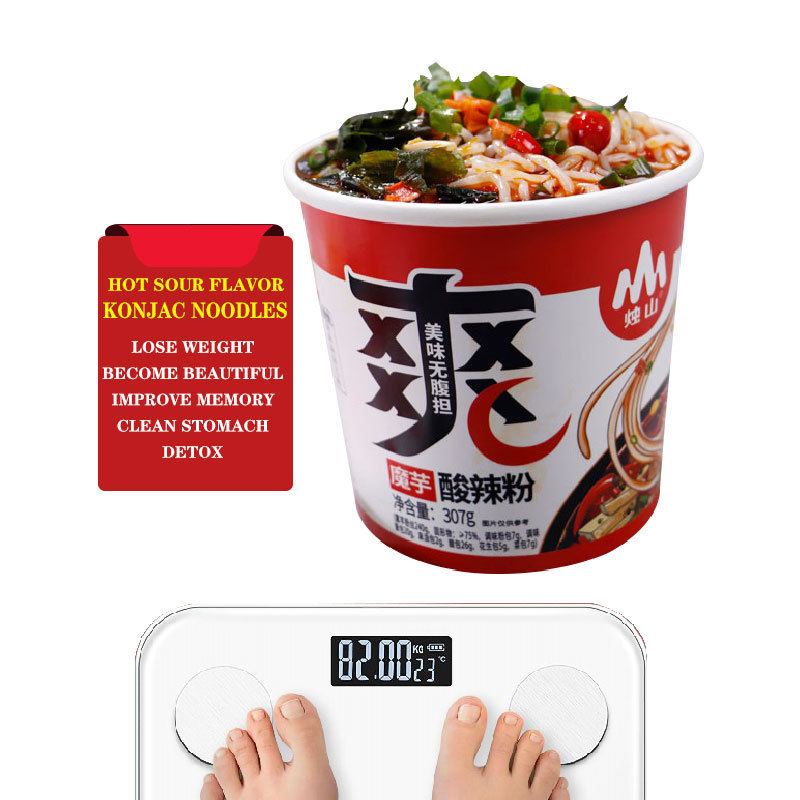 Chinese Konjac Food 307g Healthy Fat Reduced Konjac Instant Noodles Zero Fat Zero Calorie Low Sugar Hot Sour Konjac Noodles