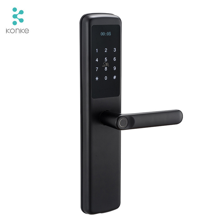 Finger recognition APP remote Zigbee smart door lock wooden door lock for zigbee smart home system