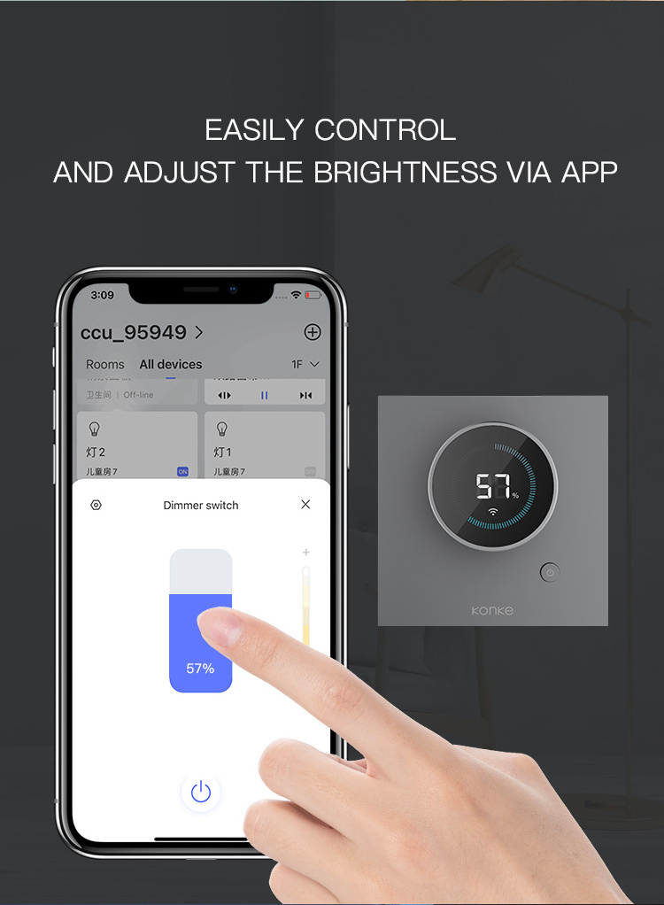 Rotary Dimmer KONKE Zigbee light switch smart dimmer light switch