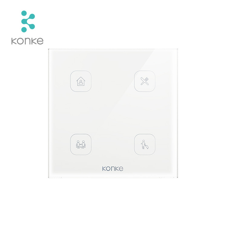 IOT solution Zigbee scene switch wall panel Konke smart touch screen switch 86x86 support alexa