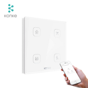 IOT solution Zigbee scene switch wall panel Konke smart touch screen switch 86x86 support alexa