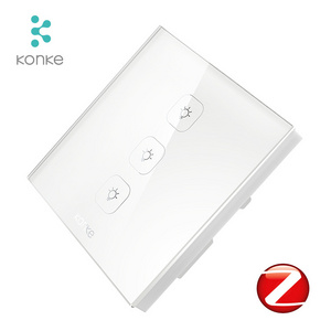 Konke iot solution provider light smart switch zigbee 3.0 glass smart light switch for smart home