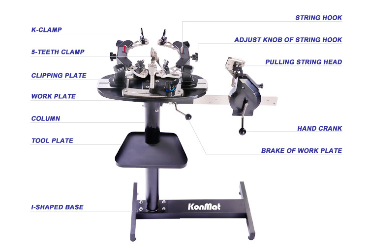 Factory directly vertical manual tennis and badmintons stringing machine for personal use or shop use