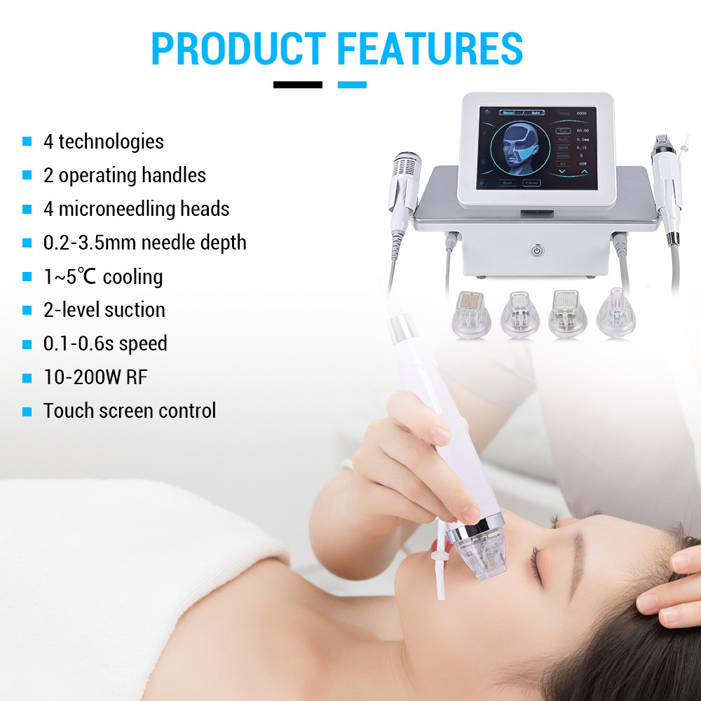 Portable 2 in 1 mor rf pheus 8 micro needle rf fractional machine rf microneedle machine with cold hammer