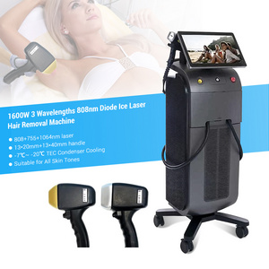 Commercial 3 wavelength 755 1064 808nm cold diode laser hair removal machine professional for sale