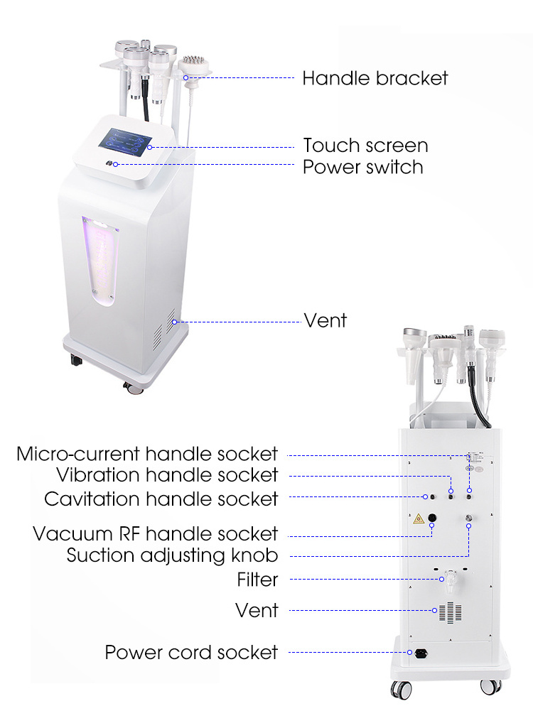 2021 5D 80K cavitation ultrasonic 6 in 1 rf fat cavitation vacuum BIO slimming body contour sculpting machine