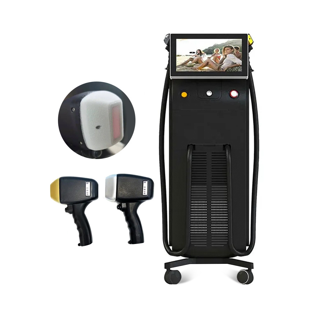 Commercial 3 wavelength 755 1064 808nm cold diode laser hair removal machine professional for sale