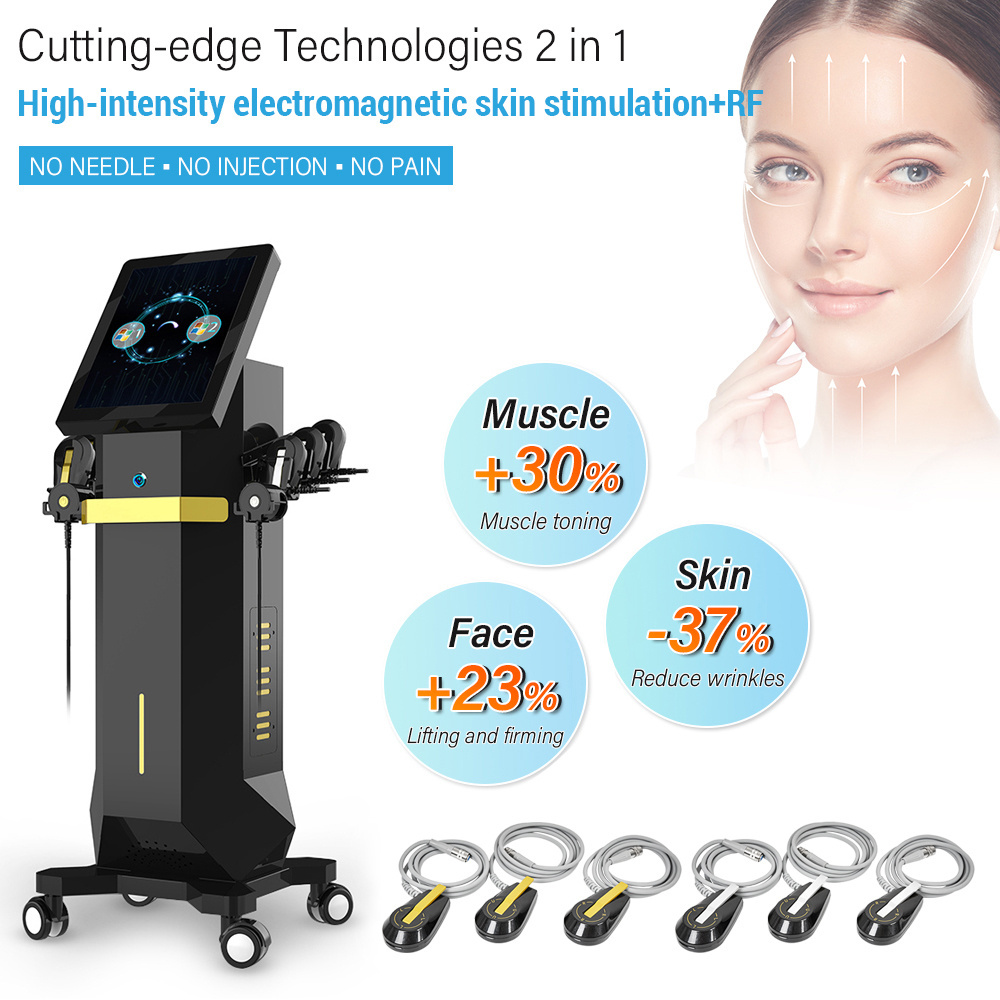 Factory Offer PE-Face Ems RF Wrinkle Removal EM PE Face Lifting Beauty Machine Muscle Tesla shape EMRF