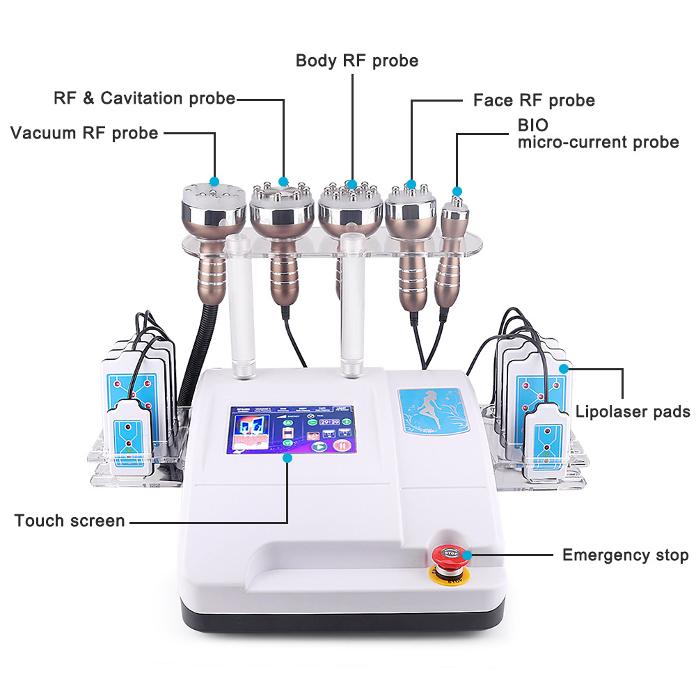 2021 new 6 in 1 multifunction cavitation rf vacuum slimming lipo laser machine for sale