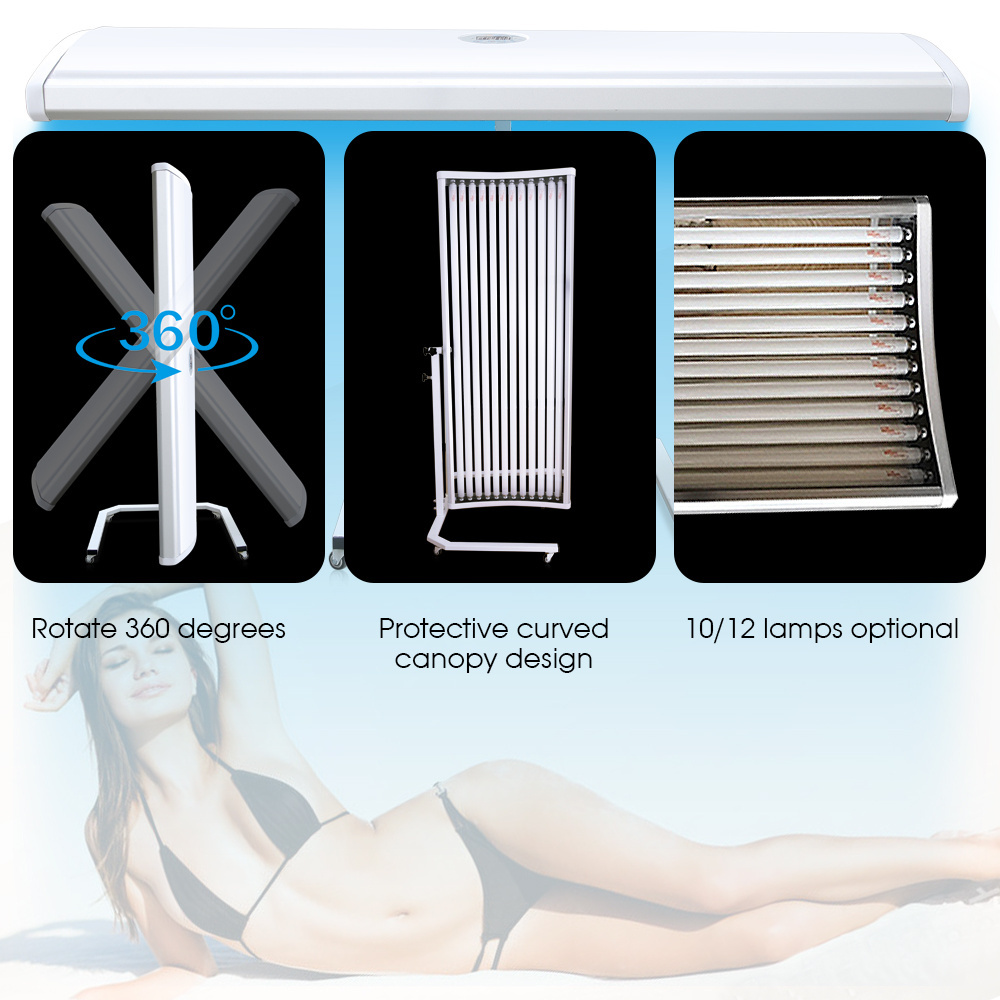 Rotatable solarium tanning bed UV lamp vertical stand up type 1000W