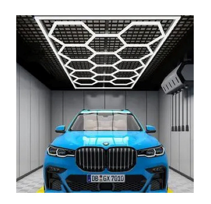 Hot Sell Commercial Systems Hexagon Led Light for Workshop Honeycomb Led Lights for Garage Work Light for Car Detailing Shop