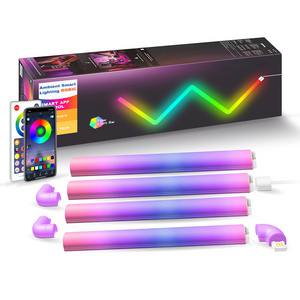 Colour Lamp Tuya WIFI Music Sync DIY Night Gaming Lights Wall Room Decoration Glide Led Wall Light RGB Smart Led Tube Light Bar