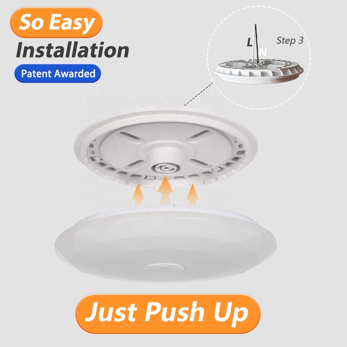 KONSHINE 55W triproof Night Sleep Aid Voice Control flush mount round modern Smart Home LED ceiling Light with musical speaker