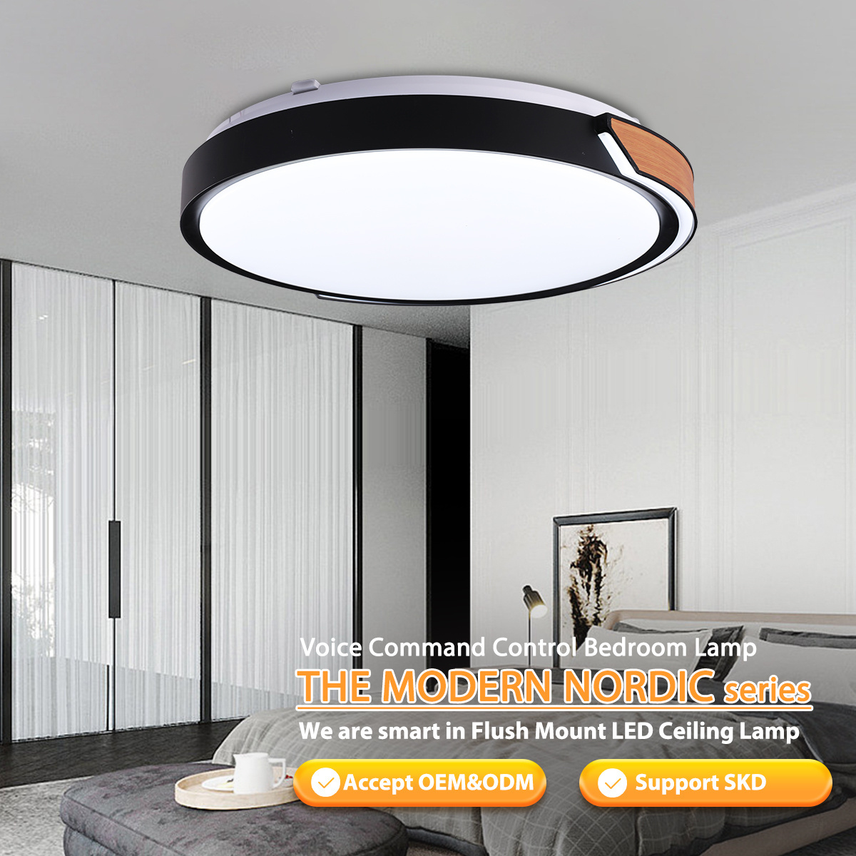 30w acrylic black  decorative  waterproof  design round mounted ring luxury  led surface ceiling light