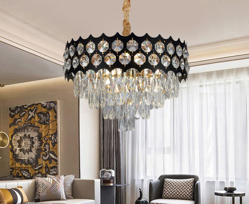 fabric shade arabian  living room hang lamp modern luxury spiral decoration  hand blown glass chandelier for living room