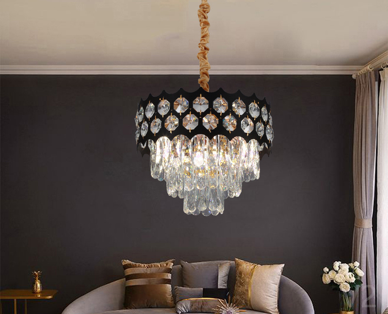 fabric shade arabian  living room hang lamp modern luxury spiral decoration  hand blown glass chandelier for living room