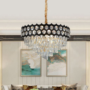 fabric shade arabian  living room hang lamp modern luxury spiral decoration  hand blown glass chandelier for living room